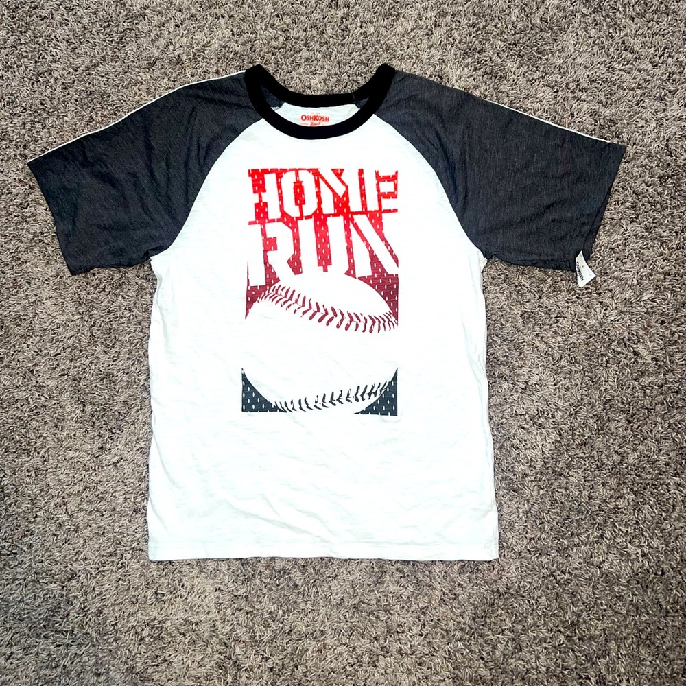 NWT OshKosh B’gosh Boy’s Raglan Baseball Tee Shirt. Size 14.
